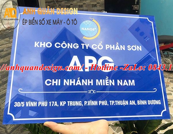 Kích thước phổ biến và khuyến nghị cho bảng tên/biển hiệu công ty