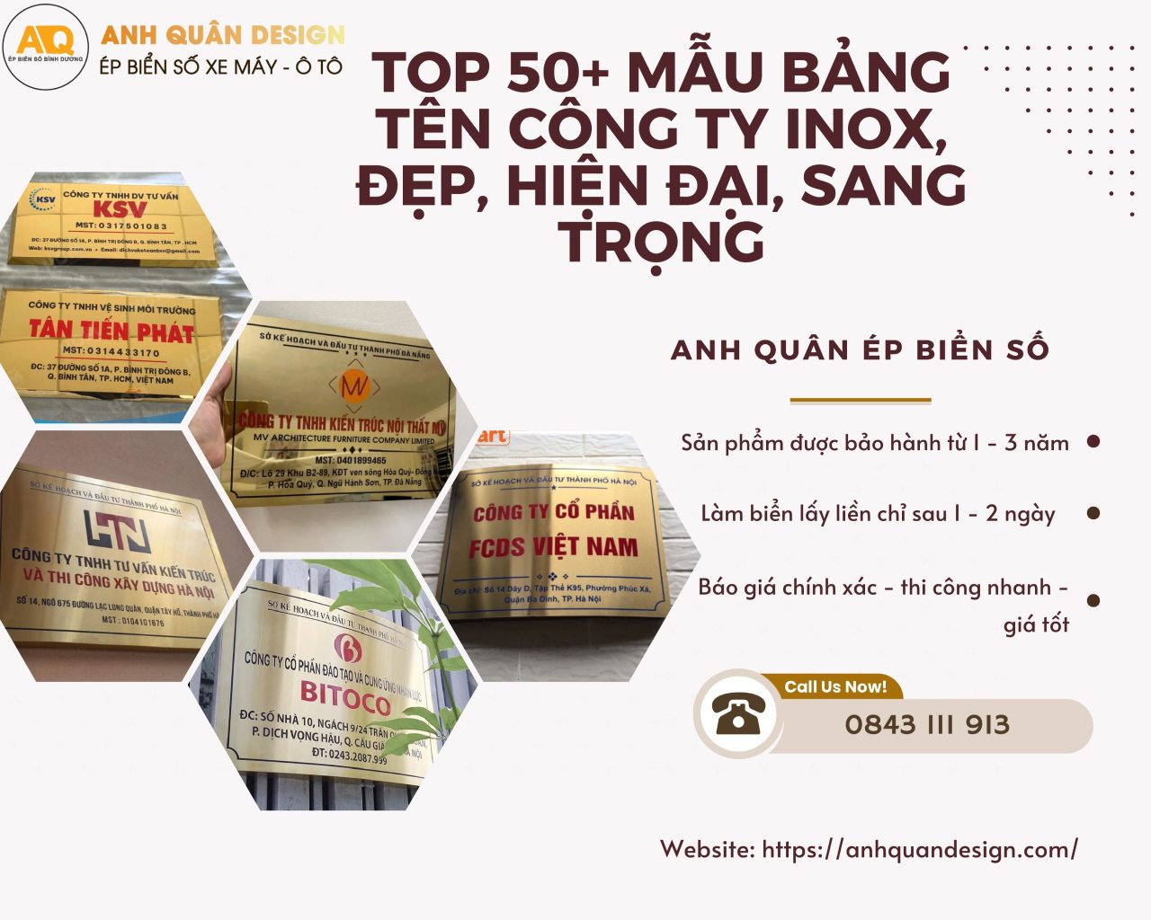 Top 50+ Mẫu Biển Bảng Tên Công Ty Inox Đẹp, Hiện Đại, Sang Trọng