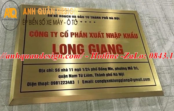 Bảng Tên Công Ty Inox