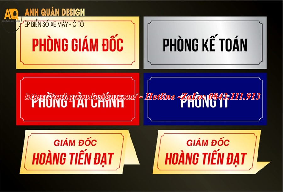 Bảng tên phòng ban công ty