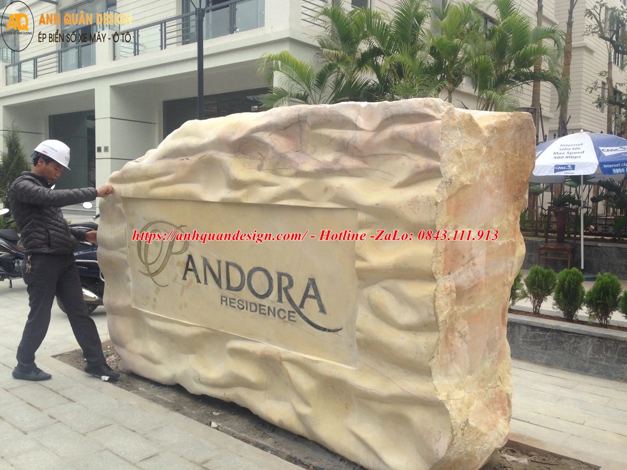 bảng tên công ty bằng đá