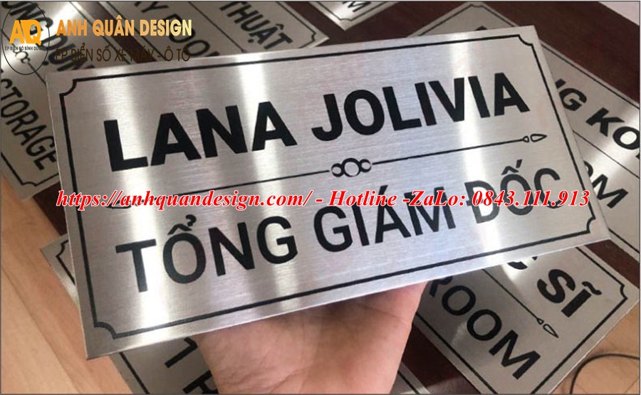 Biển tên phòng inox