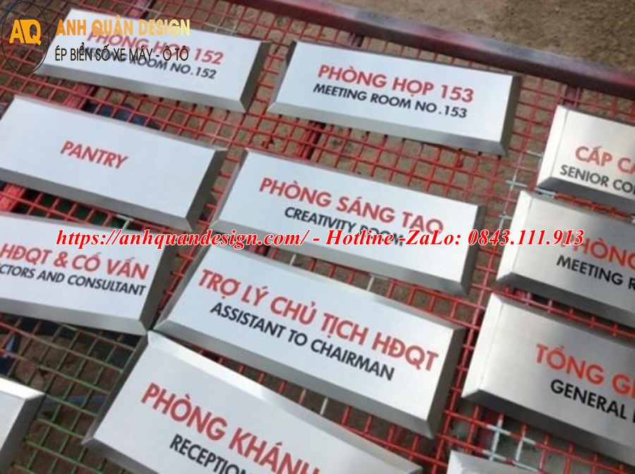 Biển tên phòng inox