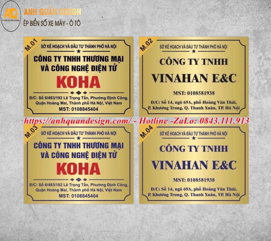 Bảng mica tên công ty