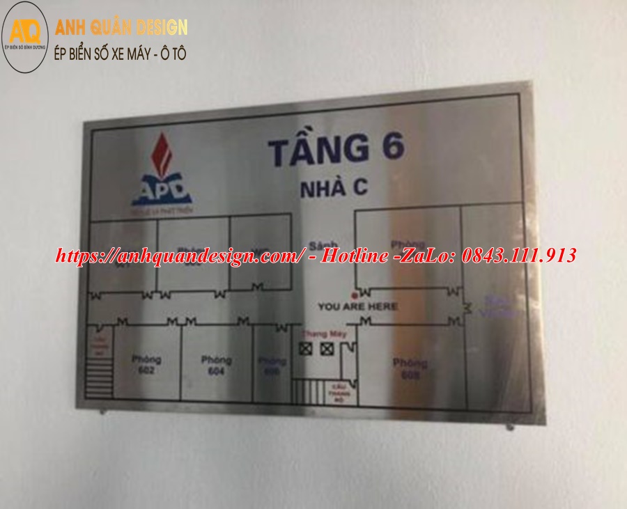Bảng Biển chỉ dẫn tòa nhà, tầng nhà và biển tên phòng hành lang đẹp