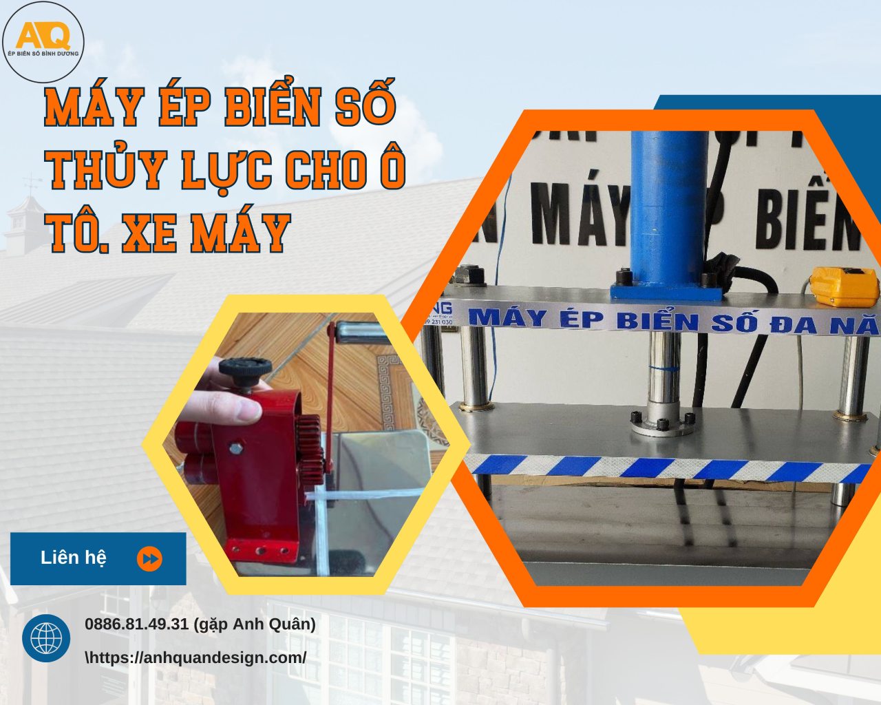 Máy ép biển số thủy lực cho ô tô, xe máy