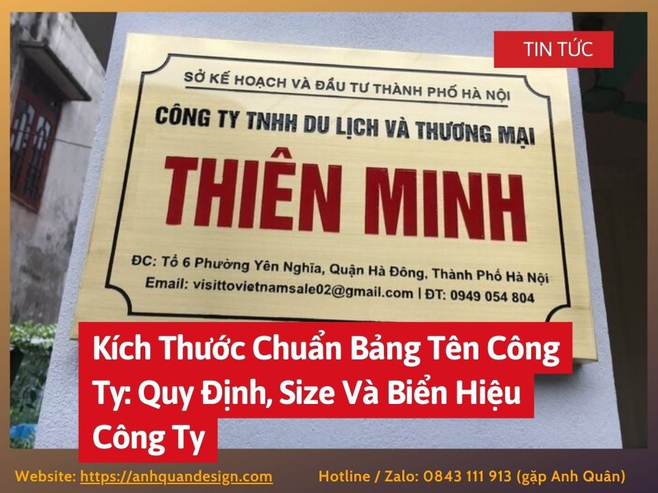 Kích Thước Chuẩn Bảng Tên Công Ty: Quy Định, Size Và Biển Hiệu Công Ty
