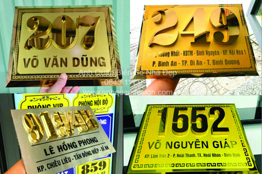 Kết hợp phong thủy với chiều cao treo biển số nhà