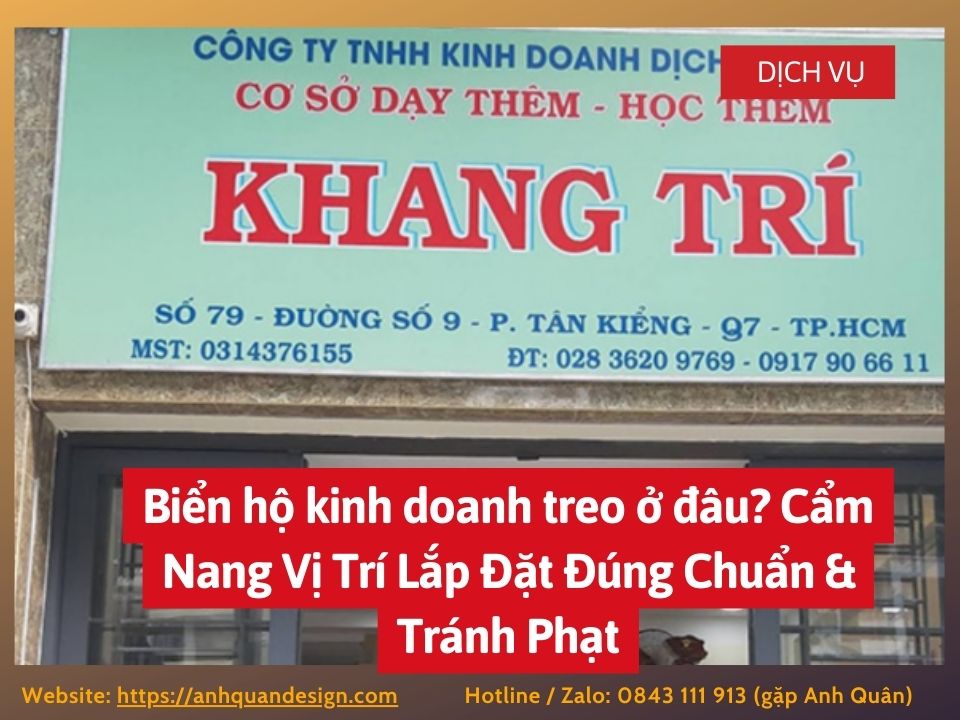 Biển hộ kinh doanh treo ở đâu?