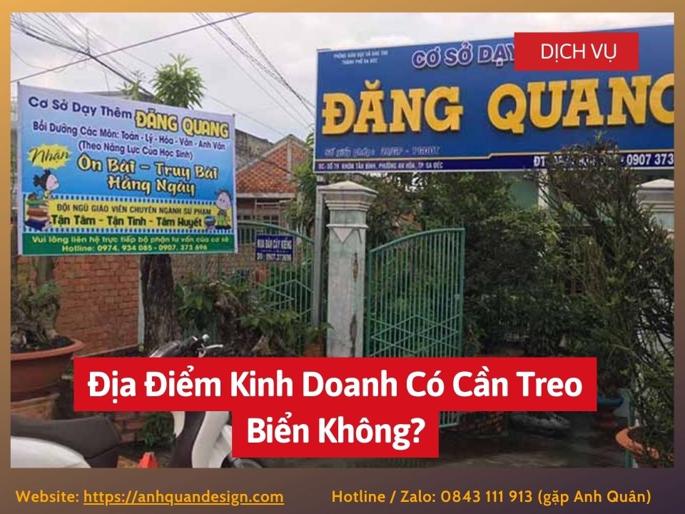 Địa điểm kinh doanh có cần treo biển không