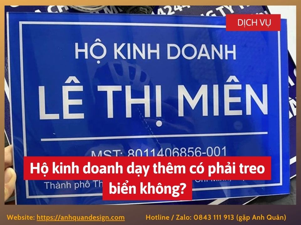 Hộ Kinh Doanh Dạy Thêm Có Phải Treo Biển Không?