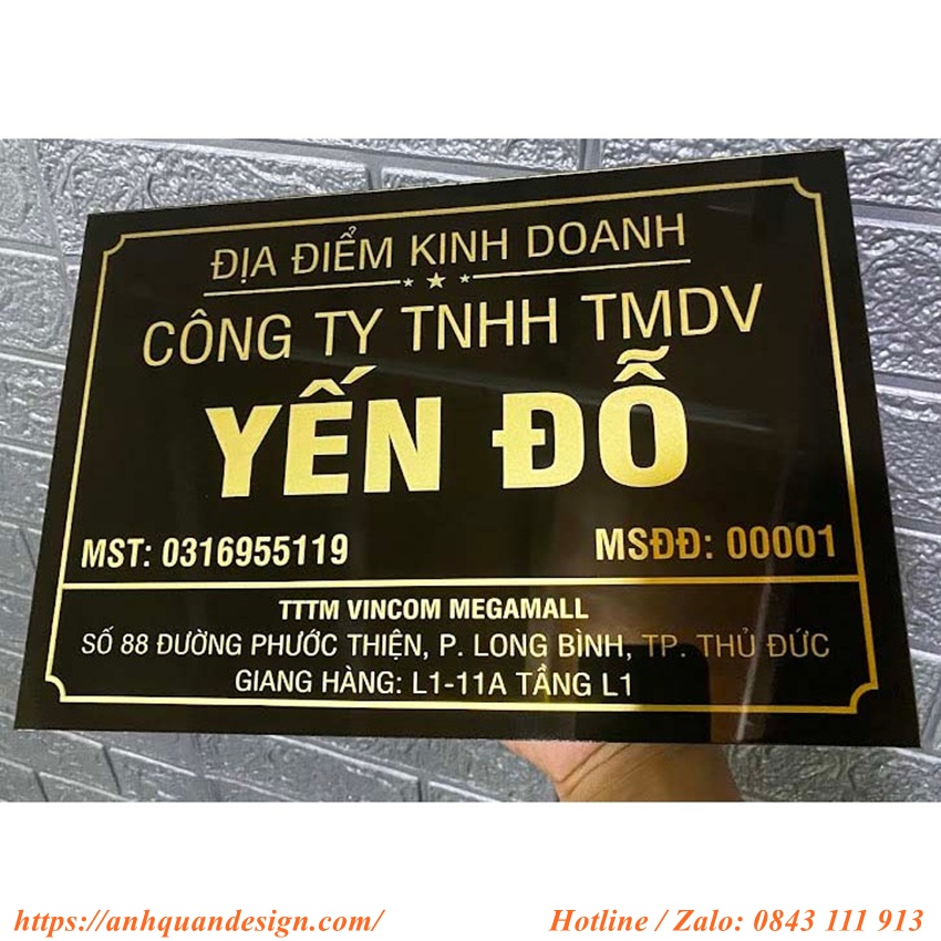 Biển mica hộ kinh doanh
