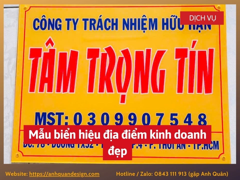 Mẫu biển hiệu địa điểm kinh doanh đẹp