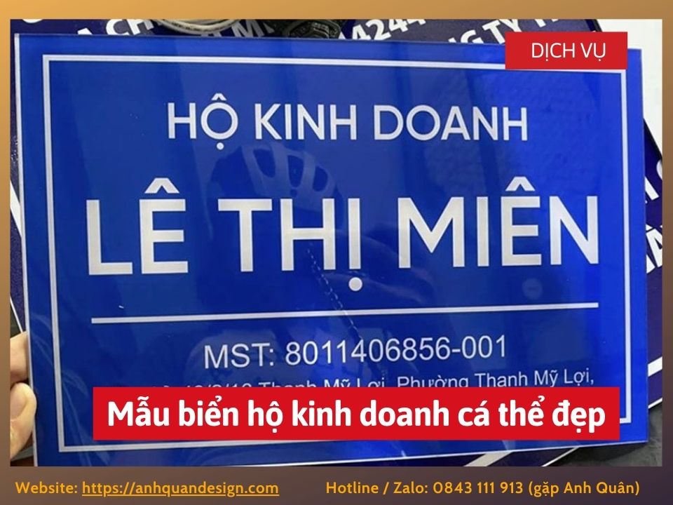 Mẫu biển hộ kinh doanh cá thể đẹp