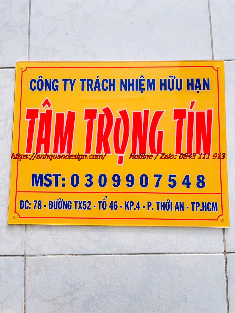 biển tên công ty, bảng tên công ty, biển hiệu công ty